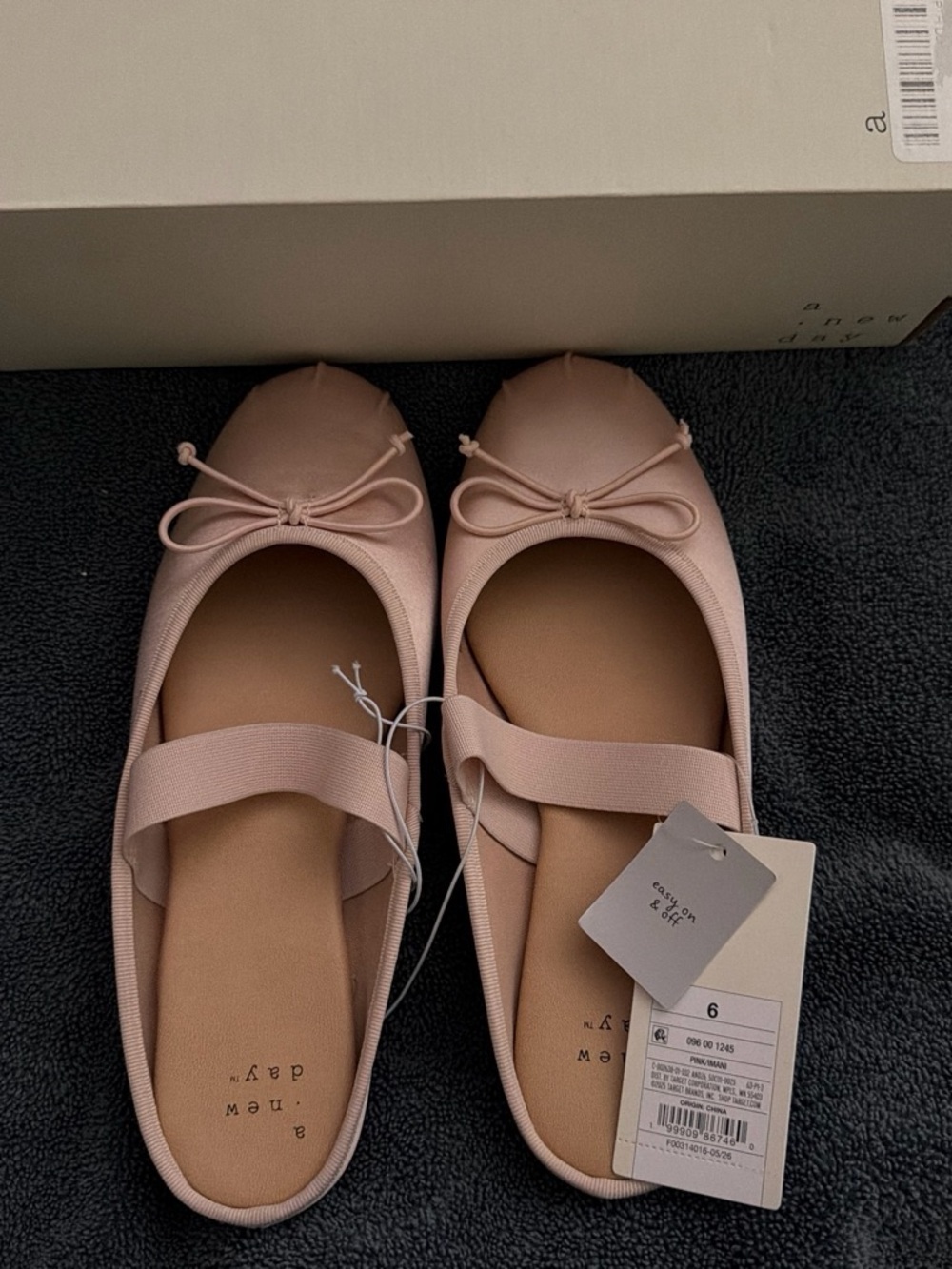 a new day Blush Pink Ballet Flats with Elastic Strap